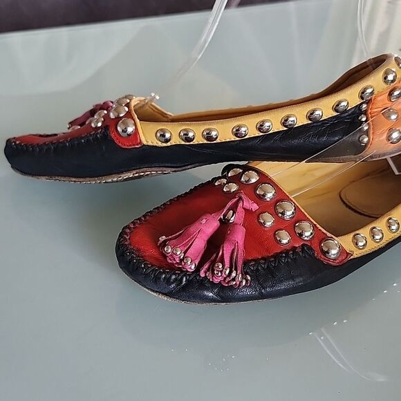 Prada Stuuded Tassel Slip-on Loafers - Picture 7 of 11